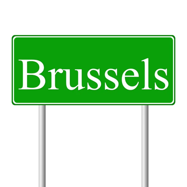 布鲁塞尔绿色道路标志 — 图库矢量图片
