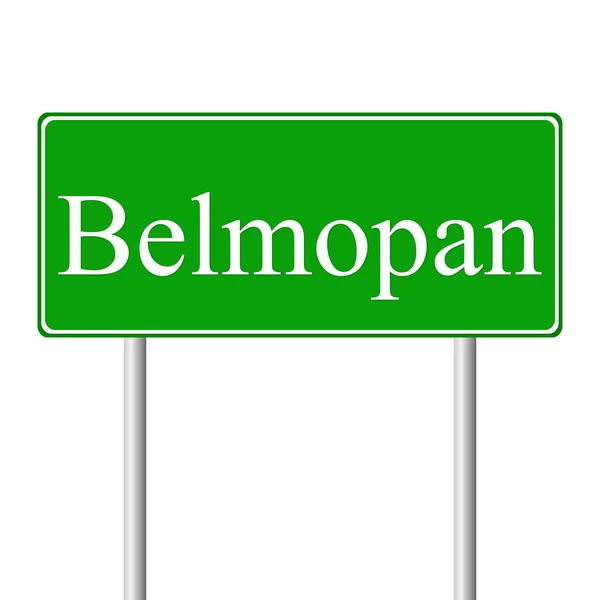 Belmopan sinal de estrada verde —  Vetores de Stock