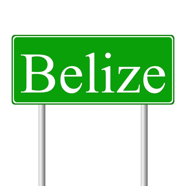 Belize cartello stradale verde — Vettoriale Stock