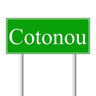 Cotonou yeşil yol levhası