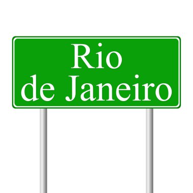 Bir Rio de janeiro yeşil yol levhası
