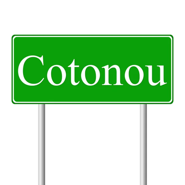 Van Cotonou groene verkeersbord — Stockvector