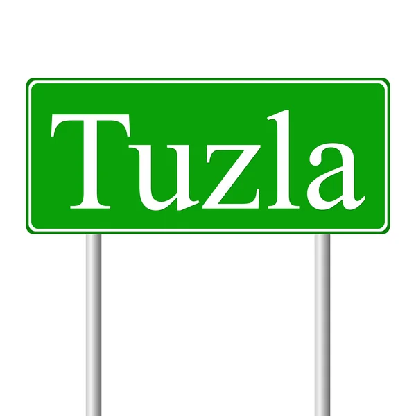 Tuzla green road sign — Stock Vector