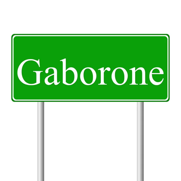 Gaborone groene verkeersbord — Stockvector