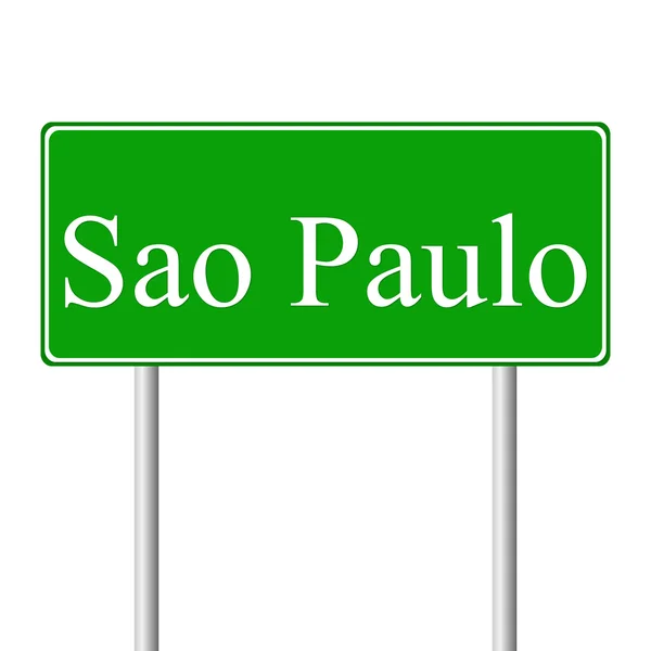 Sao Paulogreen señal de tráfico — Vector de stock
