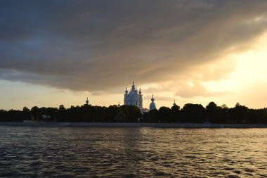 Neva Nehri, gün batımı, st.petersburg