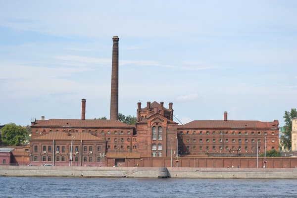 Historical prison 'Crosses' (Kresti) in Saint Petersburg, view from river Neva.
