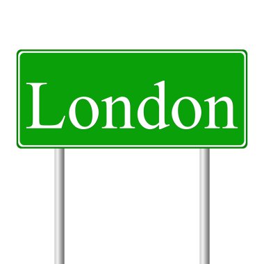Londra yeşil yol levhası
