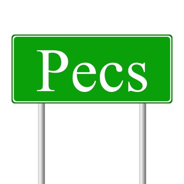 Pecs yeşil yol levhası
