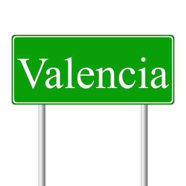 Valencia yeşil yol levhası
