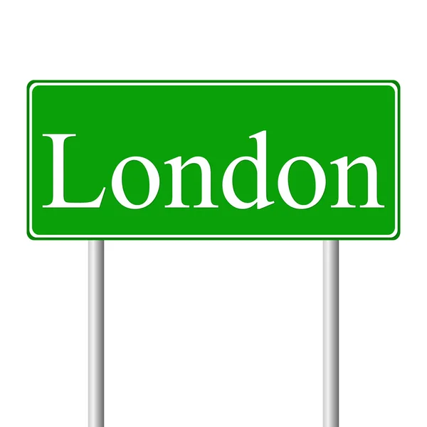 Panneau routier vert Londres — Image vectorielle