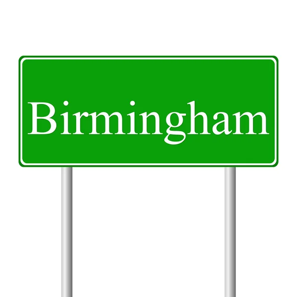 Birmingham groene verkeersbord — Stockvector
