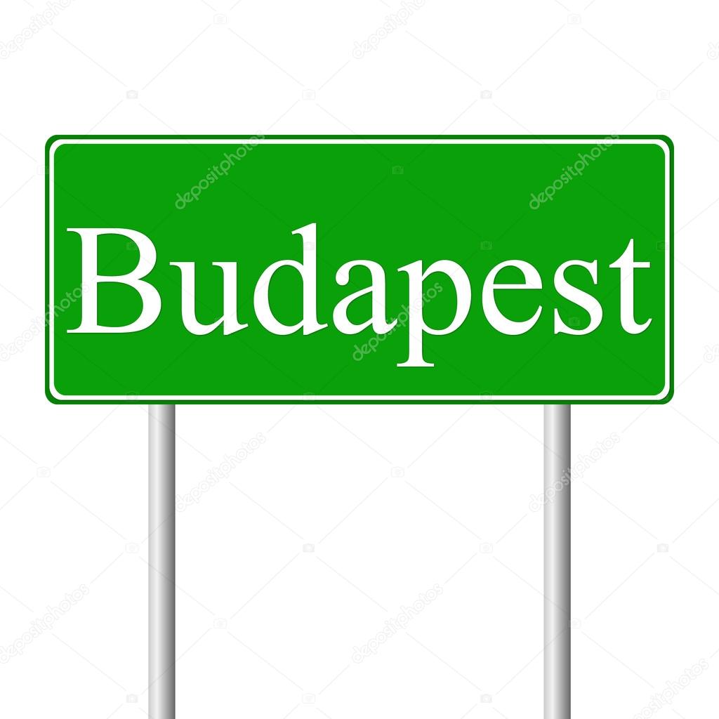 Budapest green road sign