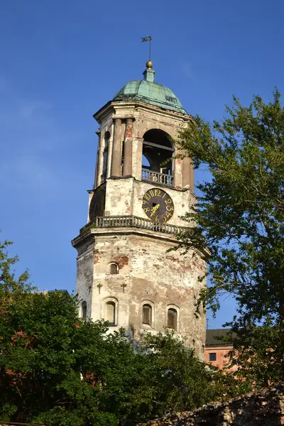 Vyborg hodinová věž — Stock fotografie