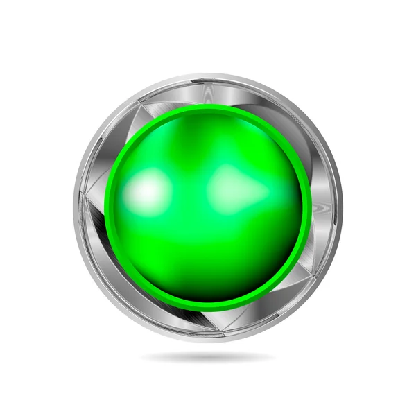 Botón web verde en blanco — Vector de stock