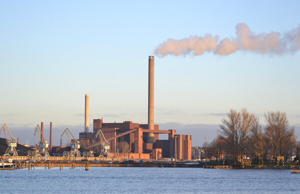 View of coal power plant in Helsinki, Finland