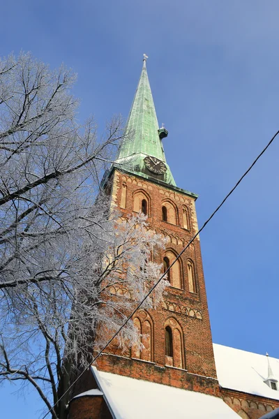 Widok Kościoła st.jacob w Rydze — Zdjęcie stockowe