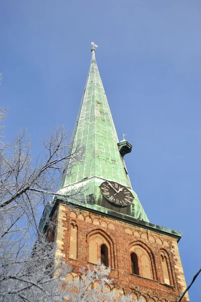 Pohled na st.jacob církve v Rize — Stock fotografie