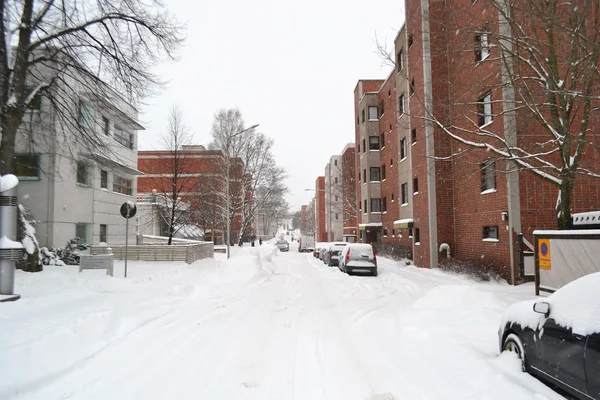 Ulice v kotka v zimě — Stock fotografie