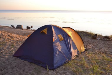 Camping tent at dawn