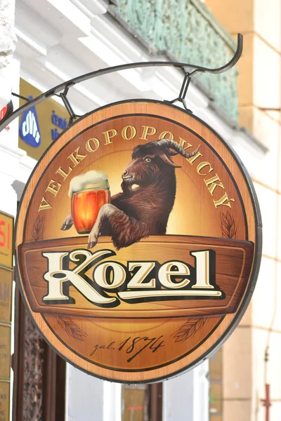 Sign Velkopopovitsky Kozel — Stock Photo, Image