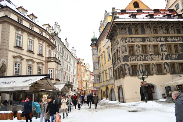 Prag'ın merkezi Street — Stok fotoğraf