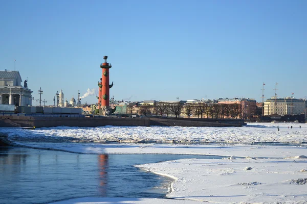Vasilevsky island at winter — Stock Photo, Image