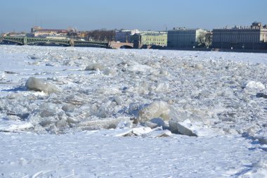 Kış neva nehrine st. peterburg