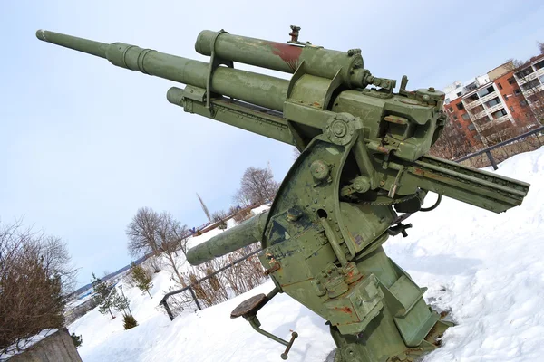 Old antiaircraft gun of the Second World War — Stock Photo, Image