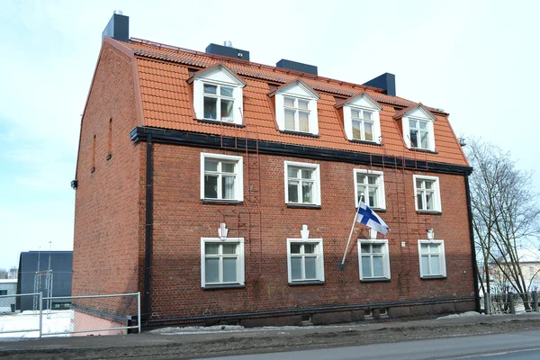Antiguo edificio en Kotka en invierno — Foto de Stock