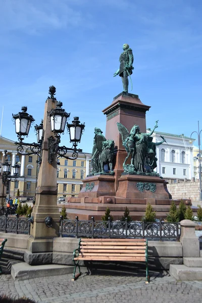 俄国沙皇亚历山大二世，赫尔辛基的雕像 — 图库照片