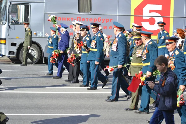 Siegesparade in St. Petersburg — Stockfoto