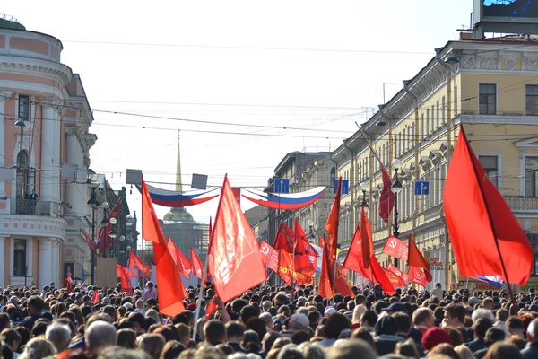 Communistische demonstratie op de dag van de overwinning — Stockfoto