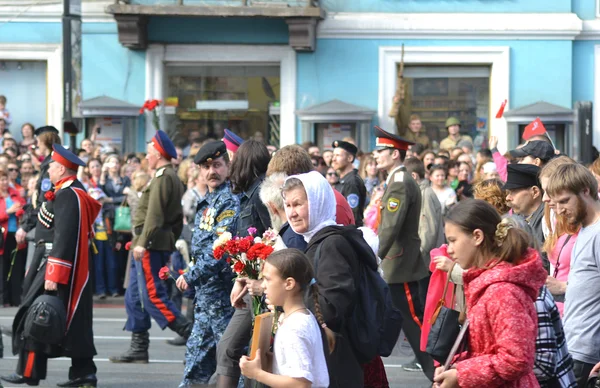 Russische Kosaken auf Siegesparade — Stockfoto