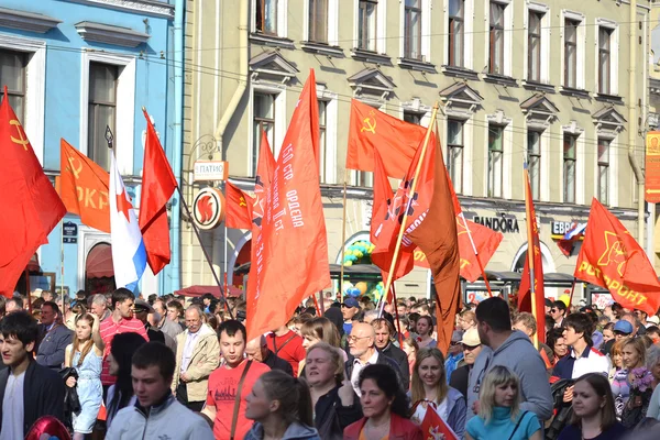 Комуністична демонстрація на день перемоги — стокове фото