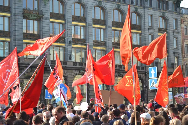 Комуністична демонстрація на день перемоги — стокове фото
