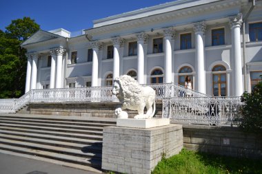 yelagin Sarayı'nda aslan heykeli