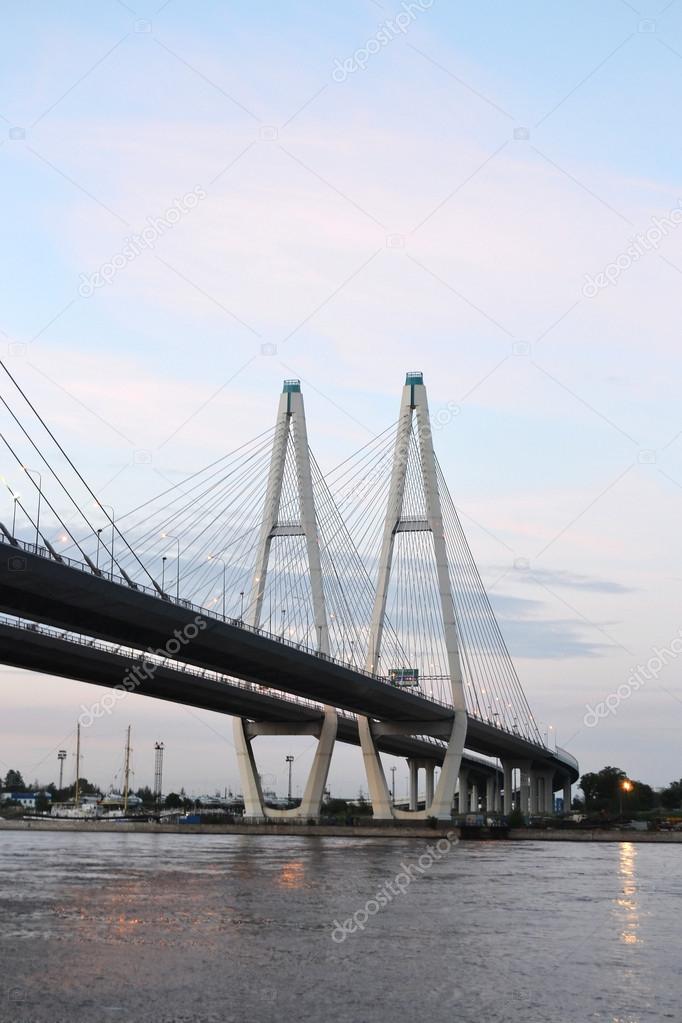 Cable-braced bridge in St.Petersburg