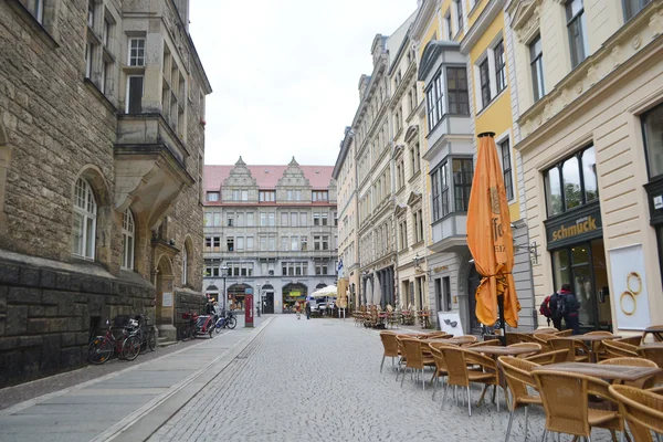 Rua no centro de Leipzig — Fotografia de Stock