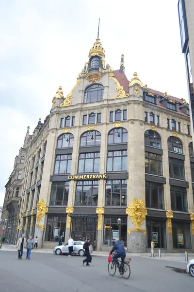 Straat in het centrum van leipzig — Stockfoto