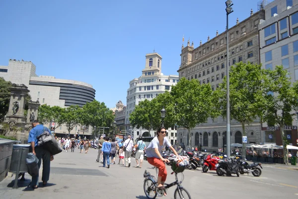 Street in center of Barcelona — Stock Photo, Image