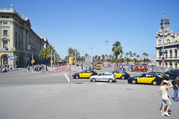Straße im zentrum von barcelona — Stockfoto