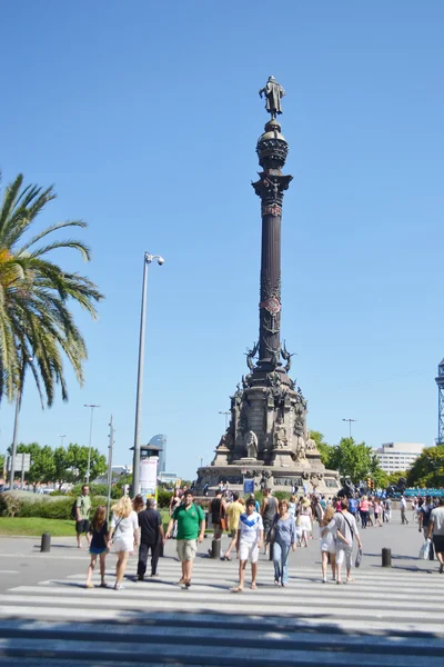 Straße im zentrum von barcelona — Stockfoto