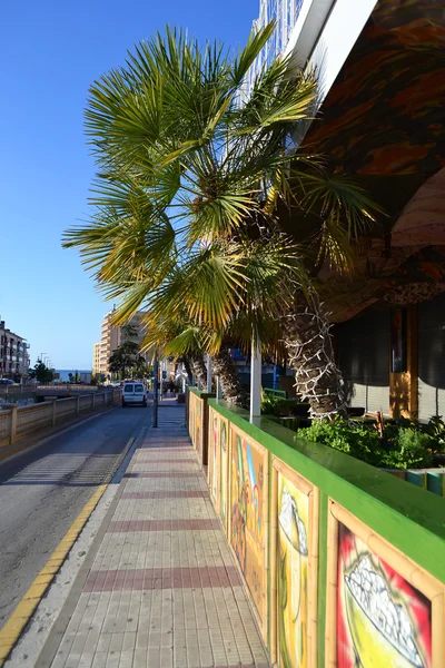 Street in Calella, Costa-brava beach. — Stock Photo, Image