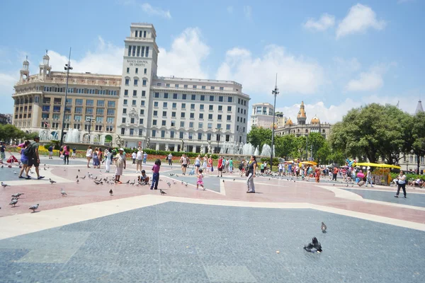 Katalánsko náměstí v Barceloně, Španělsko. — Stock fotografie