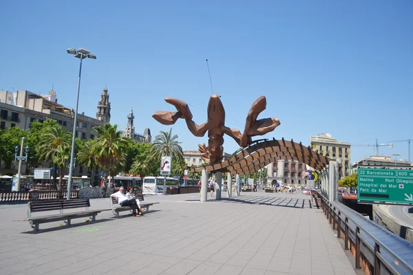 Straat in het centrum van barcelona — Stockfoto