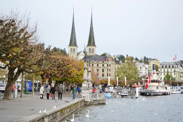 Quay in Lucerne, Switzerland. — Stock Photo, Image