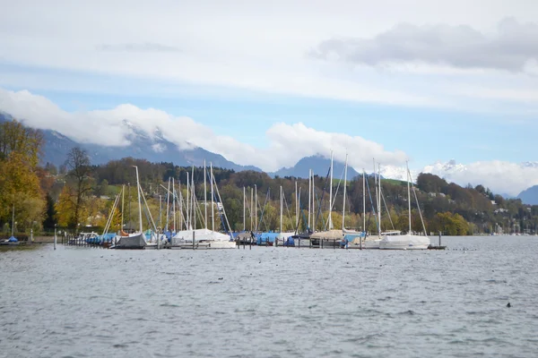 Group of sailboats, Lucerne. — Stock Photo, Image