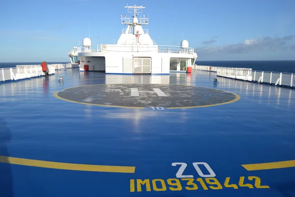 Helipad on the cargo ferry — Stock Photo, Image