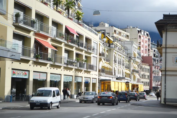 Ulica w montreux, Szwajcaria — Zdjęcie stockowe
